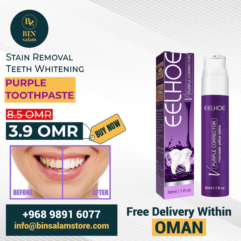 Stain removal teeth whitening purple toothpaste