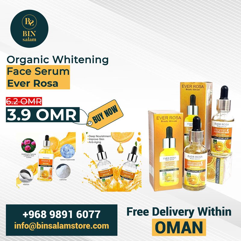 Organic whitening face serum ever rosa